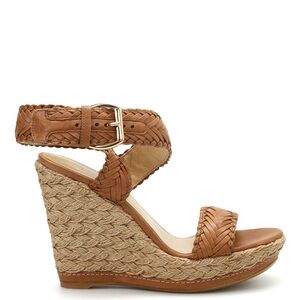 Stuart Weitzman Tan Woven Wedges